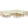 Image de vidaXL Salon de jardin 8 pcs - Blanc crème