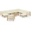 Image de vidaXL Salon de jardin 12 pcs - Bambou