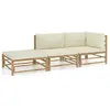 Image de Salon vidaXL Bambou Blanc Crème - 3 pcs