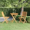 Image de vidaXL Ensemble à manger pliable - 3 pcs, bois d'acacia solide