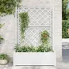 Image de vidaXL Jardinière avec treillis 100x43x142 cm PP Blanc
