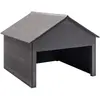 Image de vidaXL Garage pour tondeuse à gazon Gris