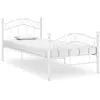 Image de vidaXL Cadre de lit sans matelas blanc métal 90x200 cm