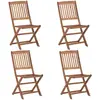 Image de vidaXL Chaises Pliables Lot de 4 - Acacia