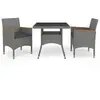 Image de VidaXL Ensemble à manger de jardin 3 pcs - Gris