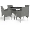 Image de vidaXL Ensemble à manger de jardin 5 pcs - Gris
