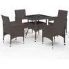 Image de Ensemble à manger vidaXL 5pcs - Marron