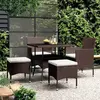 Image de vidaXL Ensemble à manger de jardin 5 pcs Résine tressée Marron