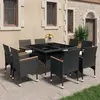 Image de vidaXL Ensemble Salle à Manger Jardin - Noir