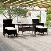 Image de vidaXL Ensemble à manger de jardin 9 pcs - Noir