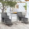 Image de vidaXL Ensemble de bistro jardin 5pcs Résine tressée Gris