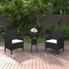 Image de vidaXL Ensemble à manger de jardin 3 pcs - Résine tressée - Noir