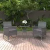 Image de vidaXL Ensemble à manger de jardin 3 pcs gris