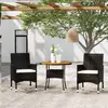 Image de Ensemble à manger de jardin 3 pcs noir résine tressée