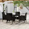 Image de vidaXL Ensemble à manger de jardin 5 pcs noir