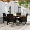 Image de vidaXL Ensemble à manger de jardin 5 pièces noir