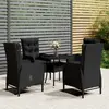 Image de vidaXL Ensemble de bistro jardin 5 pièces - Noir