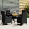 Image de vidaXL Ensemble de bistro de jardin 5 pièces - Noir