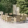 Image de vidaXL Ensemble à Manger de Jardin 11 Pièces - Résine Tressée Beige