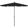 Image de vidaXL Parasol de Jardin avec Mât 210x140 cm Noir