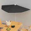 Image de vidaXL Demi-parasol de jardin - Noir 180x90 cm
