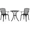 Image de vidaXL Ensemble de bistro 3 pcs - Aluminium noir
