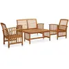 Image de vidaXL Salon de jardin 4 pcs bois d'acacia solide