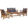 Image de VIDAXL Salon de jardin 4 pcs avec coussins - Gris