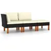 Image de vidaXL Salon de jardin 3 pcs - Noir