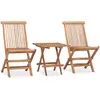 Image de vidaXL Ensemble à manger pliable 3 pièces - Bois de teck massif