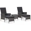 Image de vidaXL Salon de jardin 3 pcs avec coussins - Gris