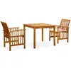 Image de vidaXL Ensemble à manger de jardin 3 pcs et coussins - Acacia