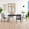 Image de vidaXL Ensemble à manger de jardin Corde en coton et acier - Noir