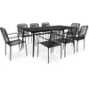 Image de vidaXL Ensemble à manger - 9 pcs - Corde et acier