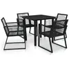 Image de vidaXL Ensemble d'extérieur 5 pcs - Rotin PVC Noir