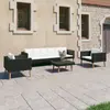 Image de vidaXL Salon de jardin 4 pcs avec coussins - Noir