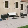 Image de vidaXL Salon de jardin 4 pcs - Résine tressée Noir