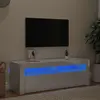 Image de vidaXL Meuble TV LED - Blanc brillant