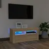 Image de vidaXL Meuble TV LED Chêne Sonoma