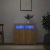 Image de vidaXL Buffet avec lumières LED - Chêne sonoma - 80 x 35 x 75 cm