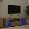 Image de vidaXL Meuble TV LED Chêne Sonoma