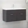 Image de VIDAXL Armoire d'évier - Gris brillant
