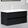 Image de vidaXL Armoire d'évier Noir avec 1 tiroir