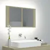 Image de vidaXL Armoire miroir LED Chêne sonoma 80x12x45 cm