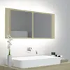 Image de vidaXL Armoire à miroir LED - Chêne sonoma