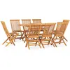 Image de vidaXL Ensemble extérieur pliable 9 pcs - Teck