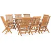 Image de vidaXL Ensemble à manger - 9 pcs - Teck solide