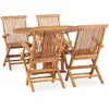Image de vidaXL Ensemble extérieur pliable 5 pcs - Teck