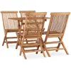 Image de vidaXL Ensemble pliable de jardin 5 pcs - Bois de teck