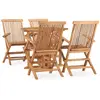 Image de vidaXL Ensemble d'extérieur pliable - Bois de teck